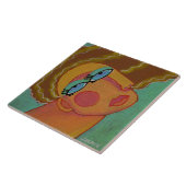 女カラフル性抽象芸術ポートレート タイル (側面)