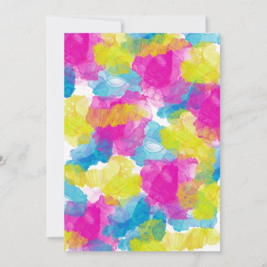 女カラフル絵画の子の誕生日パーティーへの招待 招待状 (裏面)