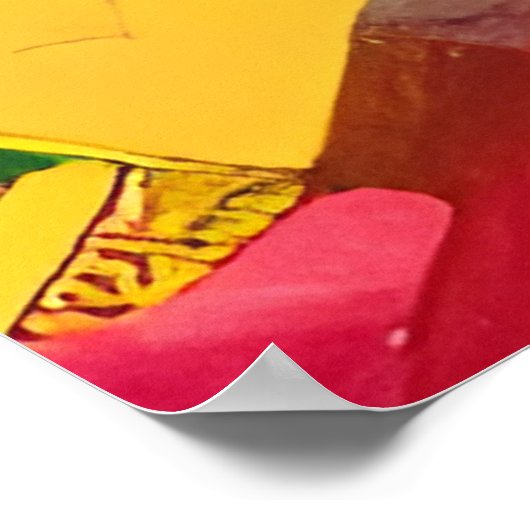 女カラフル絵画の ポスター (角)