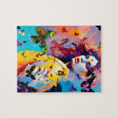 女カラフル蝶 ジグソーパズル (横)