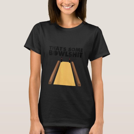 女クールのボーリングだおもしろい Tシャツ (正面)