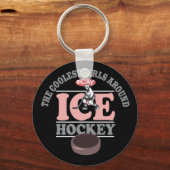 女クールの人のまわりに遊のアイスホッケー キーホルダー (正面)