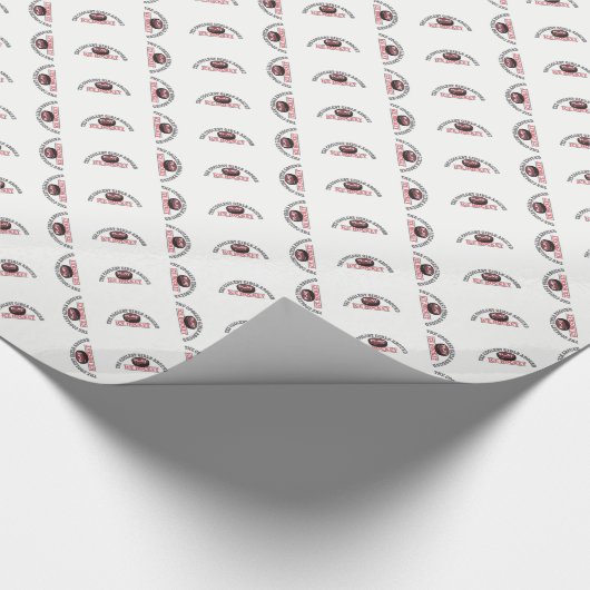 女クールの人のまわりに遊のアイスホッケー ラッピングペーパー (角)