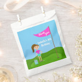 女クールの子のゴルフをテーマにした誕生日ありがとうバッグ フェイバーバッグ (クリップ留めされた状態)