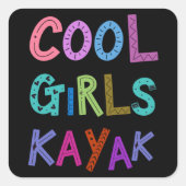 女クールの子カヤックカヤックガールメンズガールズ スクエアシール (正面)