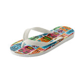 女クールの子タイルtikiビーチパターンキッズ キッズビーチサンダル (アングル)