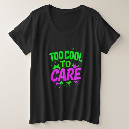 女クールの気にトレンディーのグラフおもしろいィック プラスサイズTシャツ (デザイン正面)