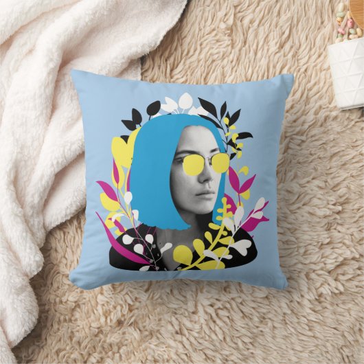 女クールカラフル クッション (ブランケット)