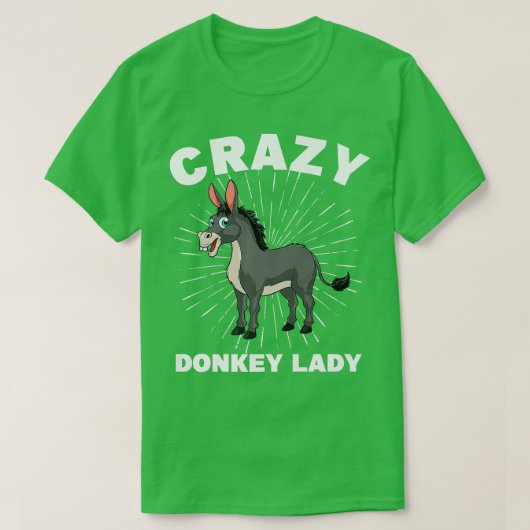 女クール性のロバ好きロバ女性動物園 Tシャツ (デザイン正面)