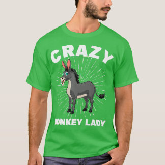 女クール性のロバ好きロバ女性動物園 Tシャツ