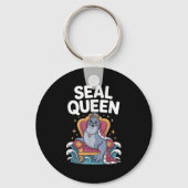 女クール性の女の子のためのシールアートmom sea lion動物 キーホルダー (正面)