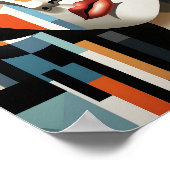 女クール性の幾何学的な形状のキュービストポートレート ポスター (角)