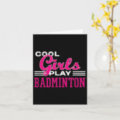 女クール遊のバドミントン カード (黄色い花)