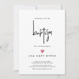 女コンテンポラリーの子ベビー洗礼発表 招待状