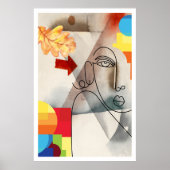 女コンテンポラリー性のウォールアートの装飾 ポスター (正面)