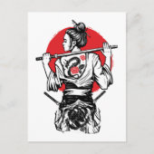 女サムライ竜薔薇 – 日本の武士 ポストカード (正面)