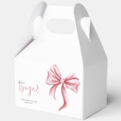 女シンプルの子ピンクボウ赤ちゃんシャワー フェイバーボックス (裏面)