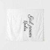 女シンプルミニマル子パワー追加ネーム文字画像busi タペストリー (正面(横))