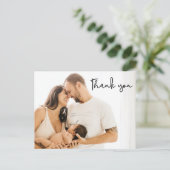 女シンプルモダン子の赤ん感謝していだシャワー ポストカード (スタンド正面)