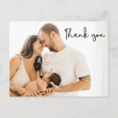 女シンプルモダン子の赤ん感謝していだシャワー ポストカード (正面)