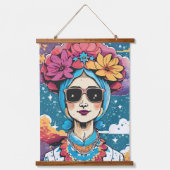 女スタイリッシュと男のタペストリー 吊り下げ型タペストリー (正面2)