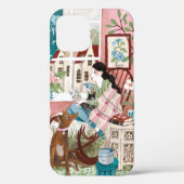 女スタイリッシュ性ピンクのマインドホームイラストレーション Case-Mate iPhoneケース (裏面)