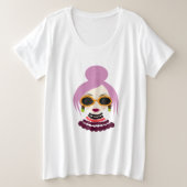 女スタイリッシュ性 プラスサイズTシャツ (デザイン正面)