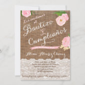 女スペインのの子のための洗礼と誕生日招待状 招待状 (正面)