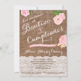 女スペインのの子のための洗礼と誕生日招待状 招待状