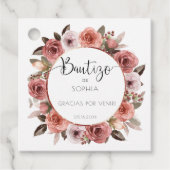 女スペインのの子バプテスマバラ金ゴールド、赤面フローラ フェイバータグ (正面)