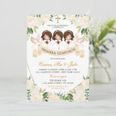 女スペインのの子兄弟姉妹ファーストホーリーコミュニオン 招待状 (スタンド正面)