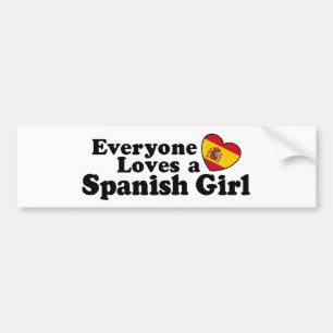 女スペインのの子 バンパーステッカー