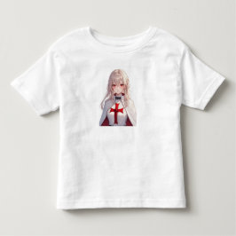 女テンプル騎士団の十字軍トートドラーTシャツ トドラーTシャツ