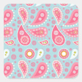 女パーソナライズされたかわいらし子のピンクの贈り物アイディア スクエアシール (正面)