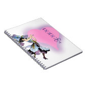 女パーソナライズされたかわいらし子のピンクの贈り物アイディア ノートブック (右側)