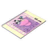 女パーソナライズされたかわいらし子のピンクの贈り物アイディア ノートブック (左側)