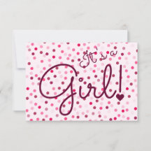 女パーソナライズされたの子だ！ピンクの水玉模様カード
