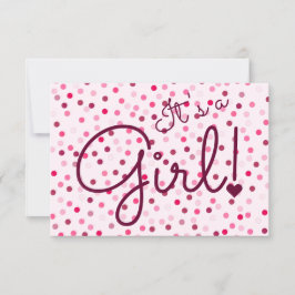 女パーソナライズされたの子だ！ピンクの水玉模様カード