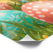 女パーソナライズされたの子のためのBoho Bunny Easterポスター ポスター (コーナー)