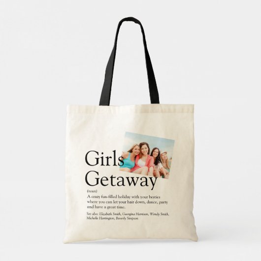 女パーソナライズされたの子のゲートウェイ定義の写真 トートバッグ (裏面)