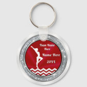 女パーソナライズされたの子の体操ギフト、両面 キーホルダー (正面)