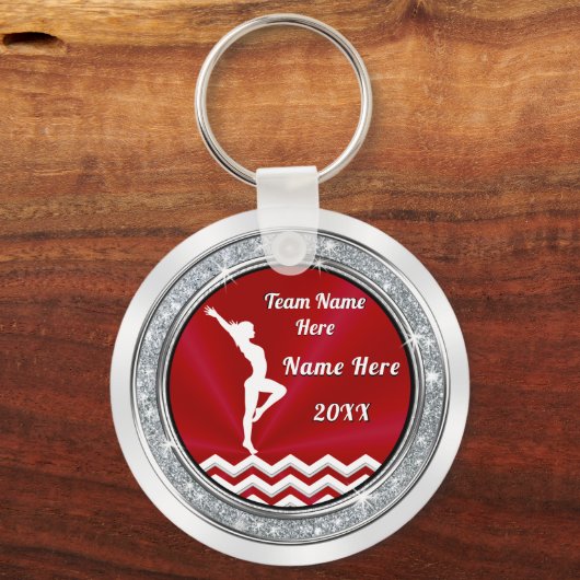女パーソナライズされたの子の体操ギフト、両面 キーホルダー (正面)