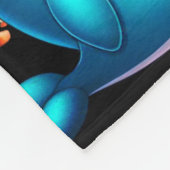 女パーソナライズされたの子の名が貝を持って座っている フリースブランケット (角)