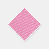 女パーソナライズされたの子の名前誕生日ピンクパーティー スタンダードカクテルナプキン (角)