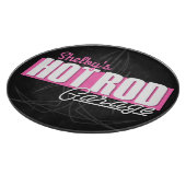 女パーソナライズされたの子の名前Pinstripesガ改造レージ カッティングボード (角)