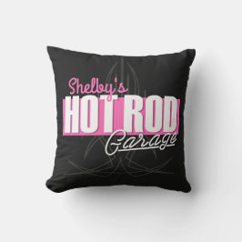 女パーソナライズされたの子の名前Pinstripesガ改造レージ クッション