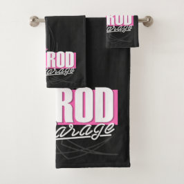 女パーソナライズされたの子の名前Pinstripesガ改造レージ バスタオルセット