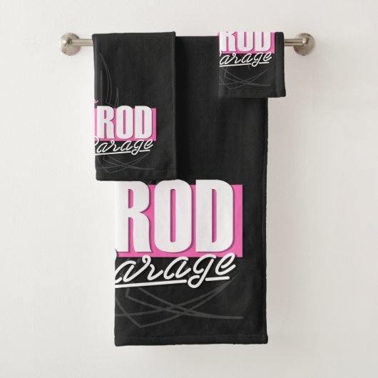 女パーソナライズされたの子の名前Pinstripesガ改造レージ バスタオルセット (インサイチュ)