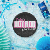 女パーソナライズされたの子の名前Pinstripesガ改造レージ ペーパープレート (パーティー)