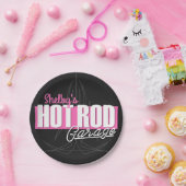 女パーソナライズされたの子の名前Pinstripesガ改造レージ ペーパープレート (パーティー)